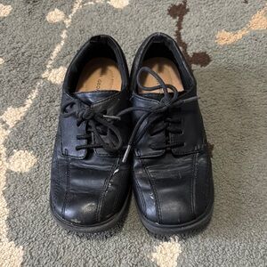 Kids Black Leather Shoes